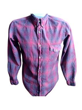 True Vintage Flannel Shirt Medium Woolshire Supreme Plaid Red/Blue Wool 1960's